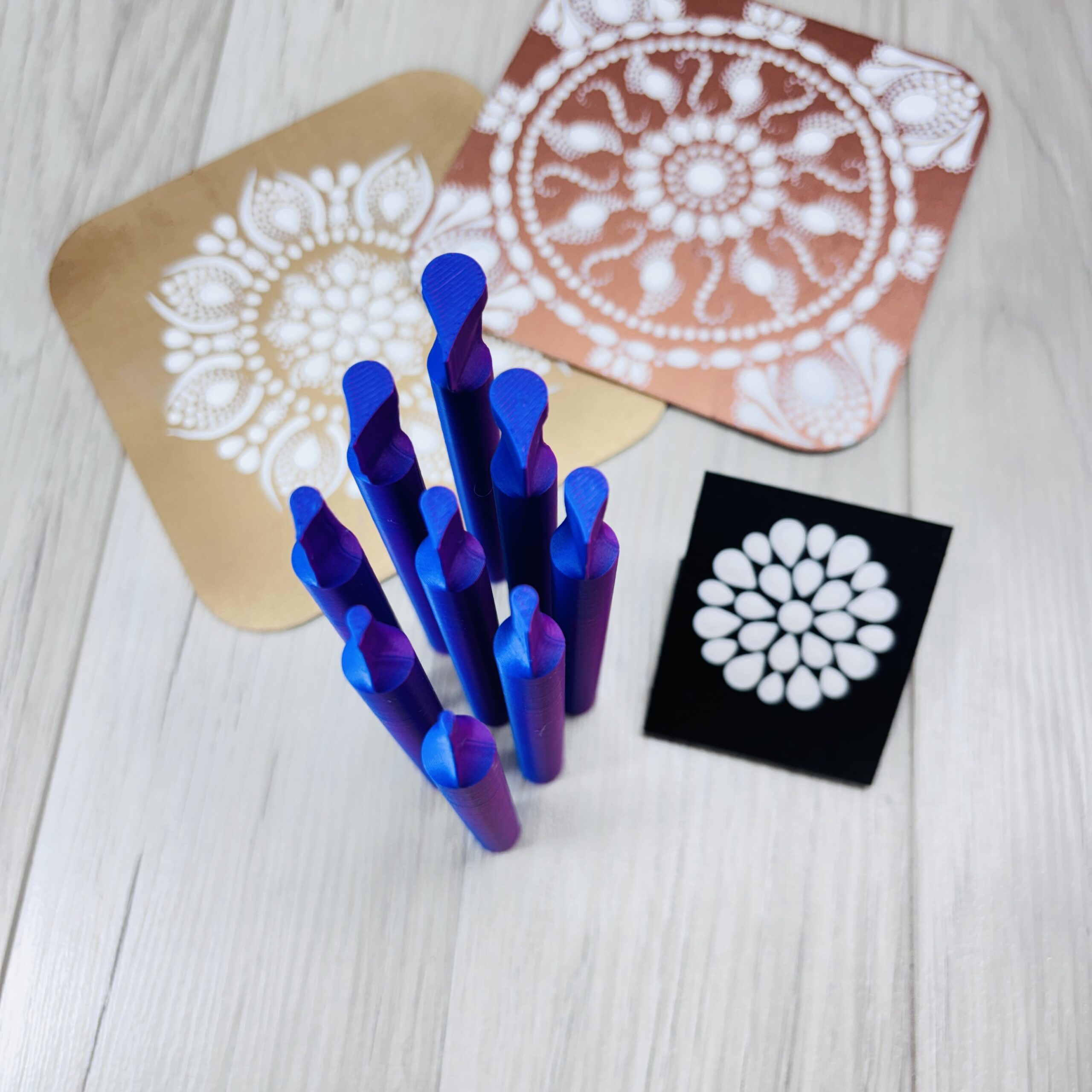 Outils de dotting en forme de pétale – Mandala, pointillisme, peinture, poterie, porcelaine froide, mixed media – Image 6